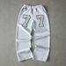 Men's Street Style Casual Pants Letter Print Spring Autumn Loose Straight Leg Trousers Style_viptrois.com