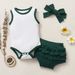 Kids' Clothing Specially Supply The New Ins Hot Selling Baby Girl's Ribbed Cotton Romper And Triangle Shorts_viptrois.com
