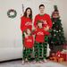 Christmas Fawn Alphabet Candy Cane Christmas Family suit printed homewear pajamas_viptrois.com