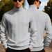 Men's Heavyweight Jacquard Sweater – High Collar Casual Knit Pullover For Winter Men's Clothing_viptrois.com