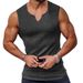 Summer Knitted Vertical Striped Fitness Sports Casual Slim Fit Men's V-Neck Wide Shoulder Tank Top_viptrois.com