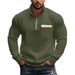Autumn And Winter New Men's Sweatshirt Casual Zipper Stand Collar Plus Velvet Solid Color Men's Jacket_viptrois.com