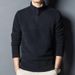 Autumn Winter Men's New Base Shirt Solid Color Double-Sided Half High Sweatshirt Fleece Warm Stand Collar Top_viptrois.com