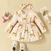 Babies' clothes 0-2 years old baby giraffe print dress flying sleeves long-sleeved casual skirt bow headband_viptrois.com
