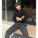 Unisex Vintage Knit Sweater - Oversized Zip-Up Pullover With Cozy Soft Fabric, Retro Casual Style For Fall & Winter_viptrois.com