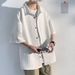 Men's Clothing Summer Ins Trendy Couple Outfit Versatile Loose Handsome Green Work Shirt Men's Short Sleeved Casual Shirt Jacket_viptrois.com
