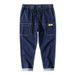 150Kg Large Size Men's Spring And Summer New Loose Jeans Men's 9-point Badge Elastic Waist Straight Foreign Trade Jeans_viptrois.com