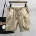 Men's Clothing Ice Silk Summer Thin Shorts Men's Loose Casual Khaki Outer Wear Elastic Waist Stretch Denim Shorts_viptrois.com