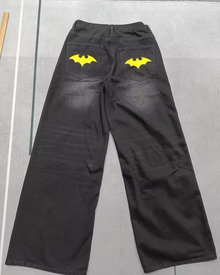 Y2K Streetwear Baggy Jeans – Oversized Straight-Leg Pants For Men & Women (Grunge Dark Aesthetic, Unisex High-Waisted Hip-Hop Trousers)_viptrois.com