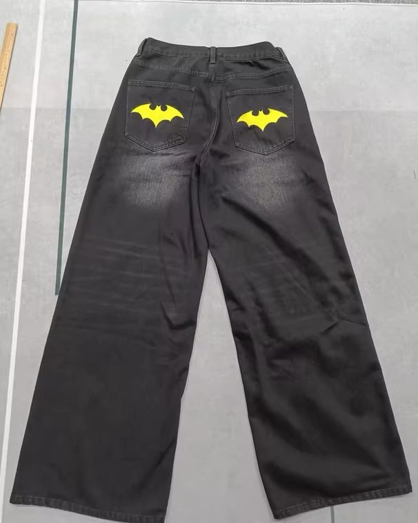 Y2K Streetwear Baggy Jeans – Oversized Straight-Leg Pants For Men & Women (Grunge Dark Aesthetic, Unisex High-Waisted Hip-Hop Trousers)_viptrois.com