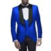Men's suit green fruit collar solid color large size suit three-piece slim groom wedding suit_viptrois.com