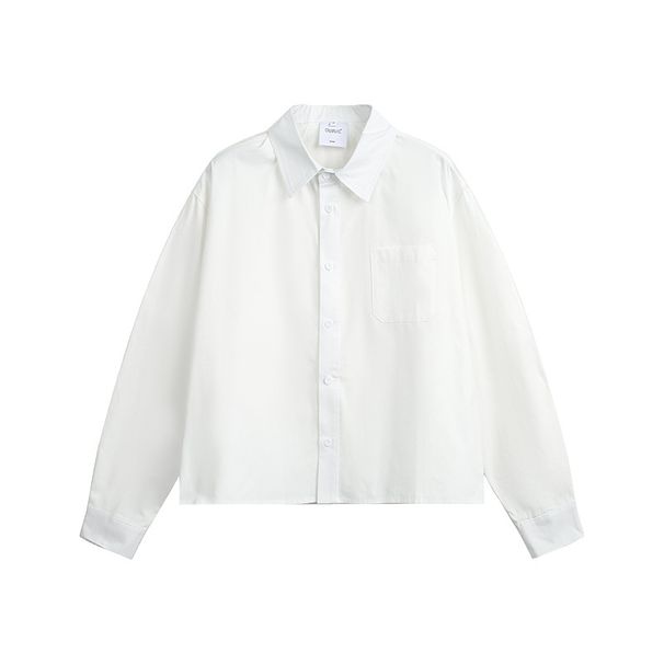 Beijie Men's Clothing American Style Trendy Brand 2024 Spring New Simple Solid Color White Cleanfit Shirt Jacket_viptrois.com