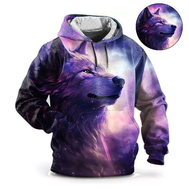 Animal Hoodie For Men Wolf Print High-Quality Men's Pullover Autumn Fashion Top Street Hoodie Designer Long Sleeved Sportswear_viptrois.com