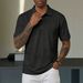 Men's Casual Short Sleeve Polo Shirt With Vintage Washed Distressed Design For Summer Fashion And Daily Wear_viptrois.com