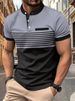 Unbeatable Quality 2025 Summer New Striped Stand Up Collar Short Sleeved Polo Men's Golf Henry Shirt_viptrois.com