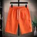 Men's Clothing Men's Orange Ice Silk Shorts Summer Thin Loose Fitting Quick Drying Casual Cargo Sports Shorts 5 6" Length_viptrois.com