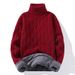 2025 Autumn/Winter New Collection: Plush And Thickened Student Warm Knitted Soft Base Sweater, Men's High Collar Multi Color Versatile Sweater_viptrois.com