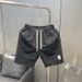 Men's Slim Fit Quick-Dry Ice Silk Casual Shorts with Drawstring Waist for Summer Beach Black M-3XL_viptrois.com
