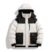 Unisex Winter Thermal Jacket For Couples - Waterproof Windproof Hooded Coat With Polyester Filling, Loose Fit Zip-Up Outdoor Parka_viptrois.com