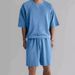 Men's Clothing Summer Fashion Casual Sports Suit Short Sleeved Shorts Comfortable Quick Drying Solid Color Embroidery Suit Two Pieces_viptrois.com