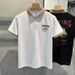 Summer Fashion Brand High-end Luxury Polo Shirt Men's Short Sleeved Versatile Loose Casual Ice Feeling Flip Collar_viptrois.com