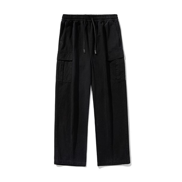 Men's Clothing Pockets Washed And Distressed Casual Pants Spring And Summer Style Straight Loose Textured Twill Pure Cotton Workwear Trousers Q_viptrois.com