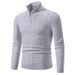 Men's Clothing Semi-Turtleneck Zip-Up Knit Sweater Long Sleeve Pullover Casual Slim Fit Thermal Top For Spring & Autumn (Multiple Colors & Sizes)_viptrois.com