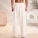 Men's Clothing Solid Color Men's Loose Cotton And Linen New Style Casual Trousers Trousers_viptrois.com