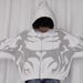 Gothic Print Zip-Up Hoodie - Unisex Dark Aesthetic Sweater | Winter Warm Pullover_viptrois.com