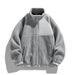 Unisex Shearling Jacket – Corduroy & Wool Blend With Stand Collar (Black, Grey, Beige-Green Options)_viptrois.com