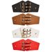 Three Piece Buckle Seal With Shirt Decoration Down Jacket Elastic Rivet Waist Wide Women's Belt_viptrois.com