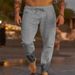 Unbeatable Quality New Men's Solid Color Drawstring Cotton Linen Loose Beach Casual Pants_viptrois.com