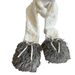 Autumn winter new furry hot girl thick soft sticky warm velvet fringe niche sweet and cool fashionable long scarf_viptrois.com