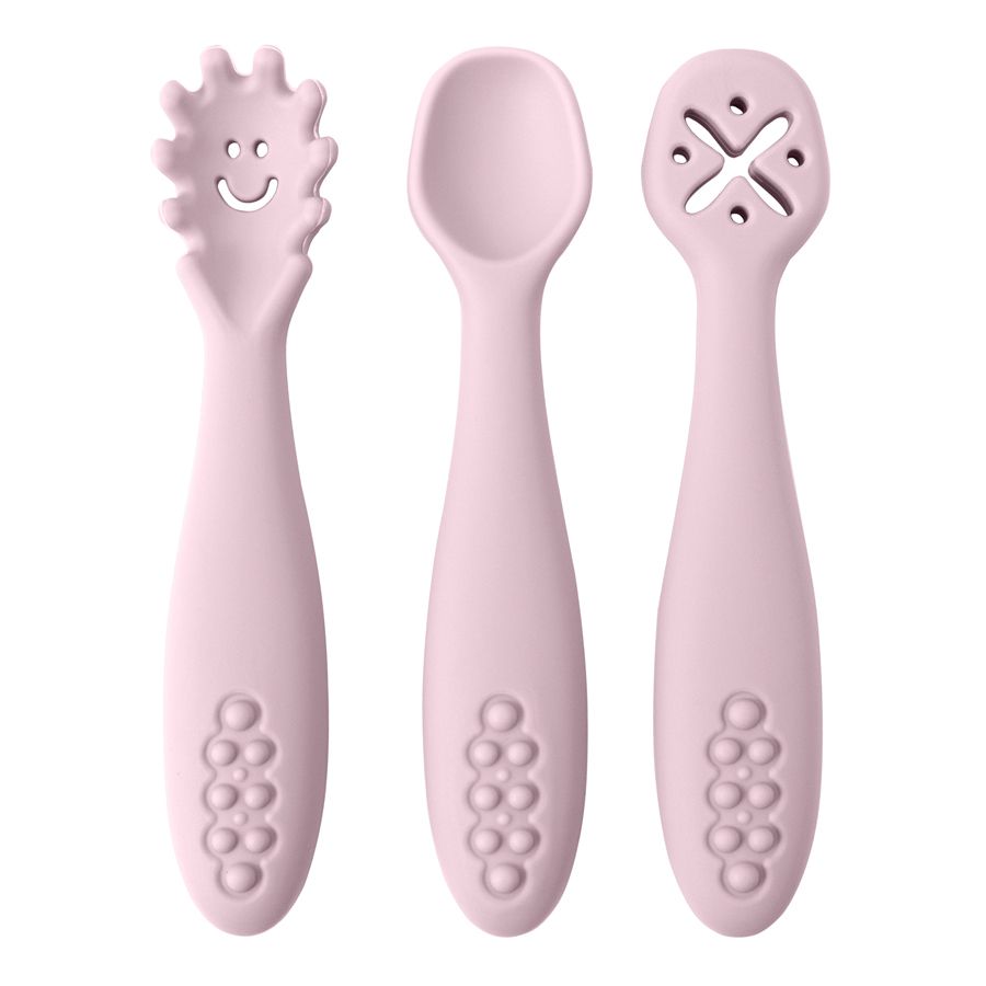 3PCS Silicone Spoon Fork For Baby Utensils Set Feeding Food Toddler Learn To Eat Training Soft Fork Cutlery Children's Tableware_viptrois.com