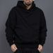 Loom Cross-Border New European And American Style Fleece-Lined Thickened Hooded For Men Loose Fit Drop Shoulder Solid Color_viptrois.com