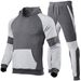 Men's Clothing New Men's Fashion Large Size Color Matching Splicing Sweatshirt Hooded Suit Dropshipping_viptrois.com