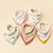 Four Layer Cotton Gauze A Type Bibs Baby Multifunctional Square Towels Printed Color Matching Baby Triangle Towel Windproof Bib_viptrois.com