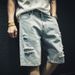 Men's Clothing Summer Men's Fashion Denim Shorts New Style Ins Thin Loose Straight Fashion Brand Blue Shorts_viptrois.com