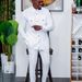 Men's Clothing New Men's Wedding Dress Suit Two Piece Pants Polo Shirt Solid Color Long Sleeve Party Festival Ethnic_viptrois.com