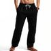 Men's Clothing Linen Summer Trousers Beach Pants Drawstring Vertical Stripes Straight Breathable Casual Trousers Men's Trousers_viptrois.com
