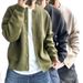 Oversized Knit Cardigan – Unisex Winter Pullover With Stretch Fit (Black/Beige/Green, S-2XL)_viptrois.com