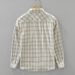 Fresh Plaid Long Sleeved Shirt For Men, Fashionable And Versatile, Artistic And Casual Loose Top_viptrois.com