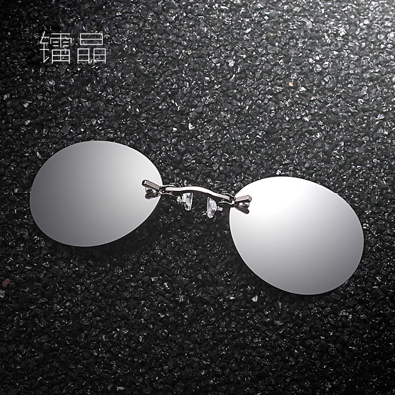 New Clip-on Hacker Empire Metal Round Frame Sunglasses Unique Rimless Glasses_viptrois.com