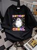 Groovy Ghost Birthday Ghoul Halloween Party Girls T-Shirt Stretched Women Top Graphic Tees Fashion Slightly Soft T-Shirt For Women Casual Top For Everyday Wear Comfortable Unisex Female Casual Versatile Streetwear Women Graphic Stylish Breathable_viptrois.com