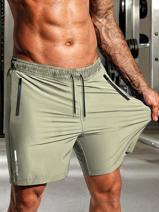 Men's Breathable Quick-Dry Sports Shorts - Lightweight Nylon Athletic Shorts For Summer, Comfortable & Stretchy, Loose Fit Casual Workout Shorts_viptrois.com