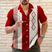 Men's Shirt Bowling Shirt Striped Pattern Cuban Collar Outdoor Casual Short Sleeve Shirt_viptrois.com
