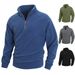 Men's Clothing Slim Stand Collar Long Sleeve Pullover Personality Style Casual Coral Fleece Jacket_viptrois.com