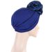 New multi color satin flower turban hat appliqué turban hat_viptrois.com