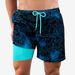 Men's Beach Pants Sports Print Double Layer Shorts Product Upgrade Pocket Drainage_viptrois.com