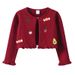 "Utridevn Girls' Cotton Knit Cardigan With Fruit Print - Soft Long Sleeve Button-Up Sweater For Toddlers & Kids (3-8 Years, 90-160cm) - Spring_viptrois.com